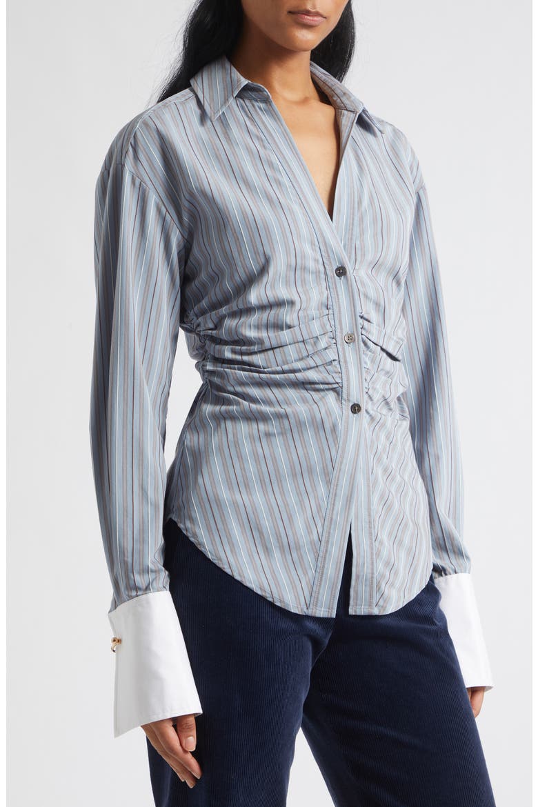 Devra Striped Long Sleeve Shirt, Alternate, color, BLUE RIVER MULTI