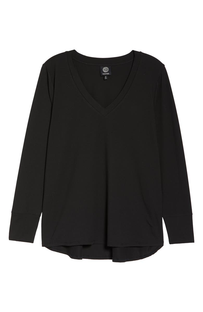 Bobeau Butter Knit V-Neck Top, Alternate, color, 