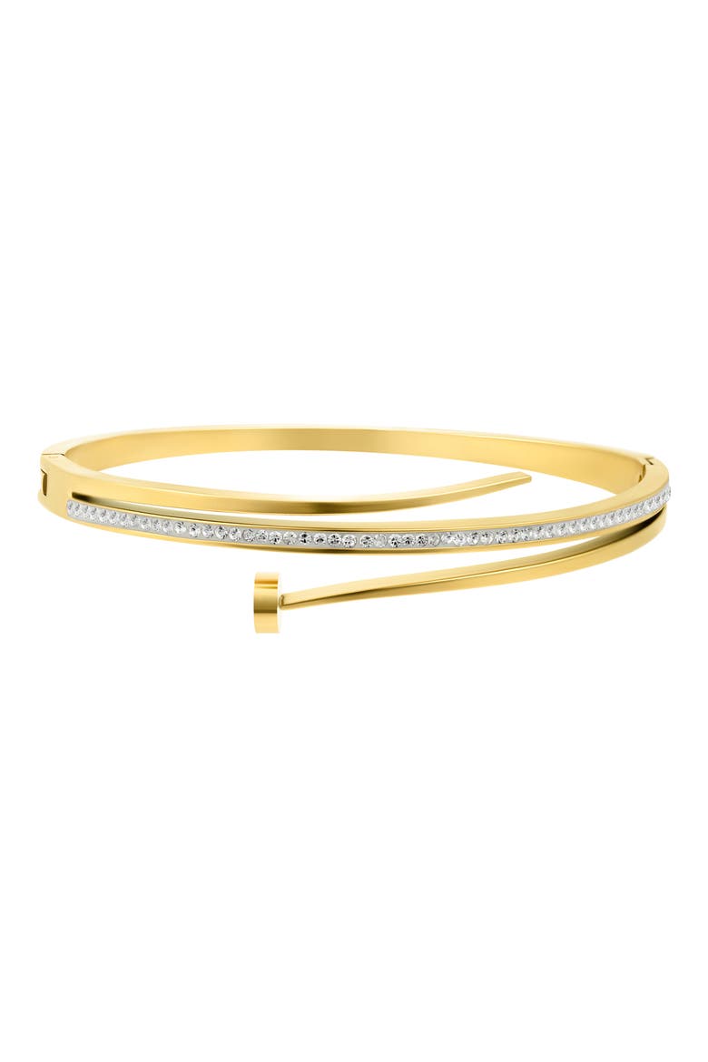 Cubic Zirconia Pavé Nail Bangle, Main, color, GOLD