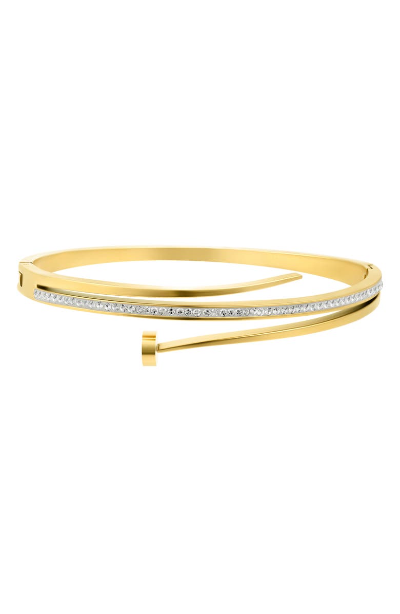 Adornia Cubic Zirconia Pavé Nail Bangle, Main, color, Gold