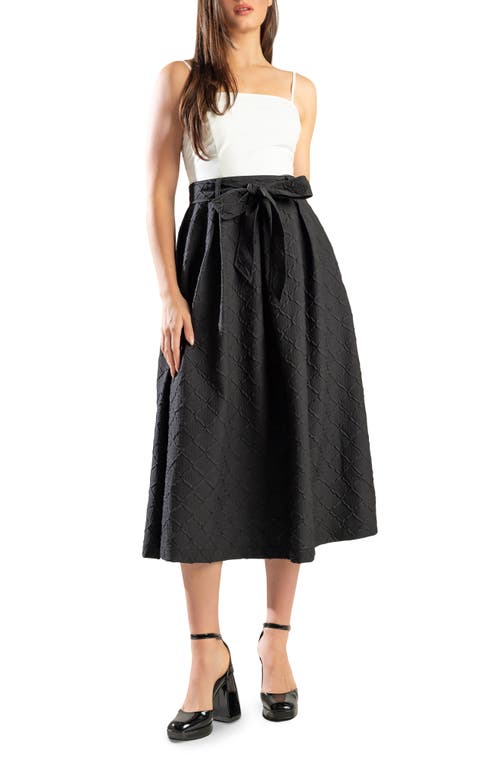 Freemarket Jacquard Skirt A-line Dress In White Black