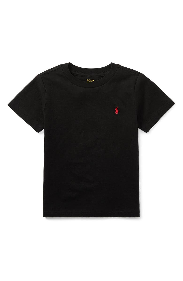 Polo Ralph Lauren Kids' Cotton Jersey Crewneck T-Shirt, Main, color, Black