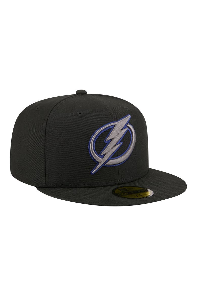 Men's New Era Black Tampa Bay Lightning Color Pop 59FIFTY Fitted Hat, Alternate, color, Black