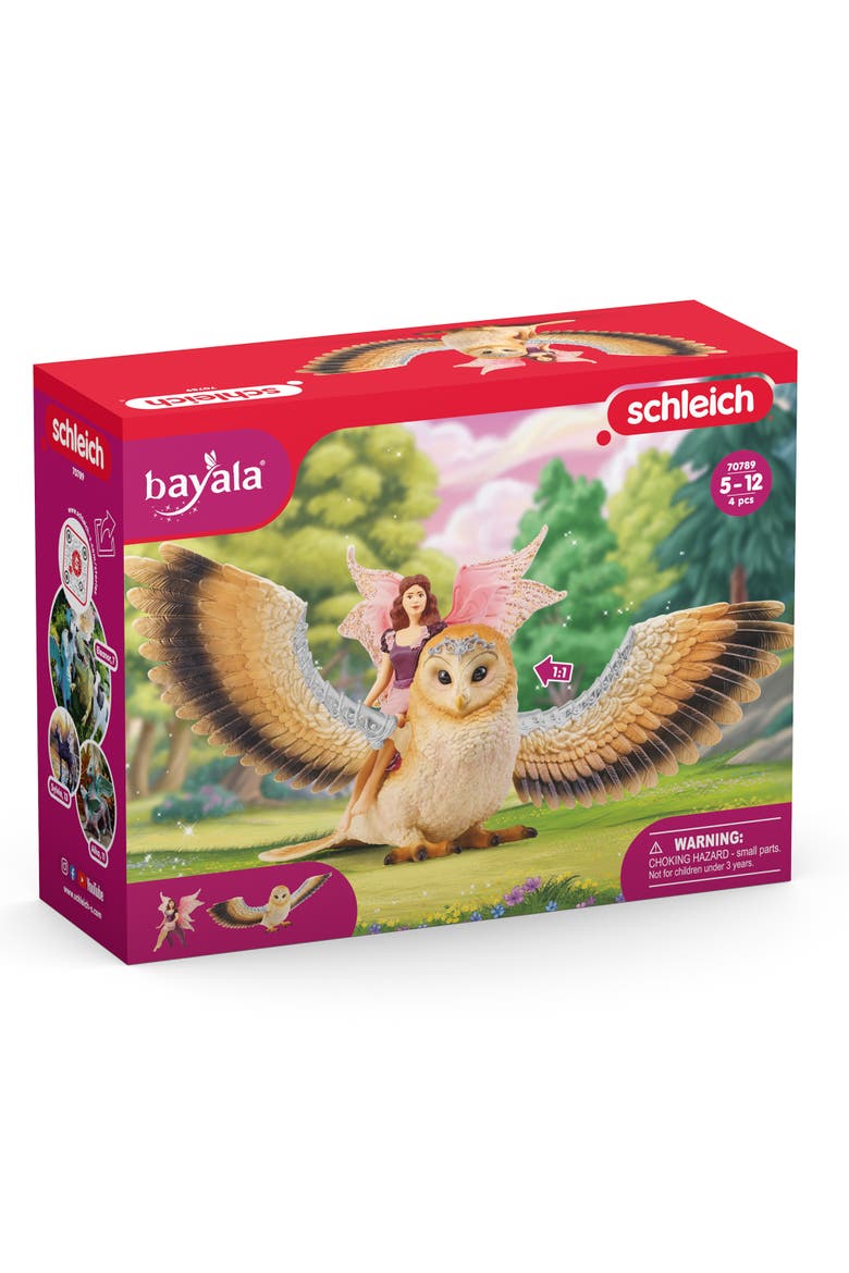 Bayala Fairy In Flight On Glamowl, 2 Piece Playset, Kid & Adult, Alternate, color, Multicolored