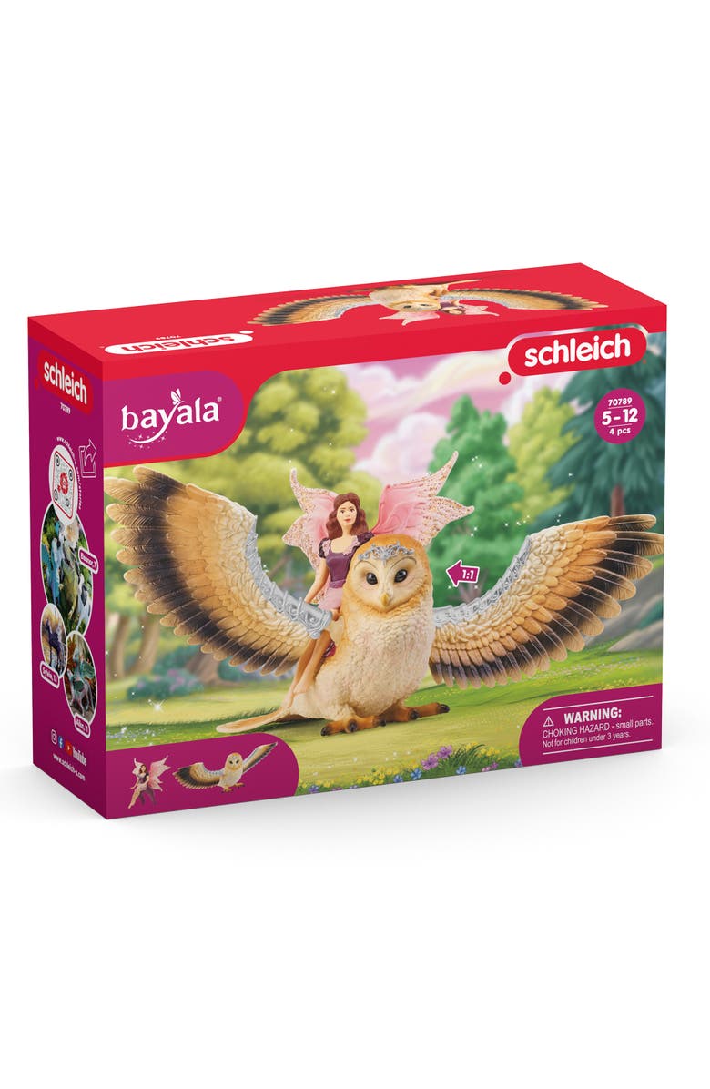 Schleich Bayala Fairy In Flight On Glamowl, 2 Piece Playset, Kid 
Adult, Alternate, color, Multicolored