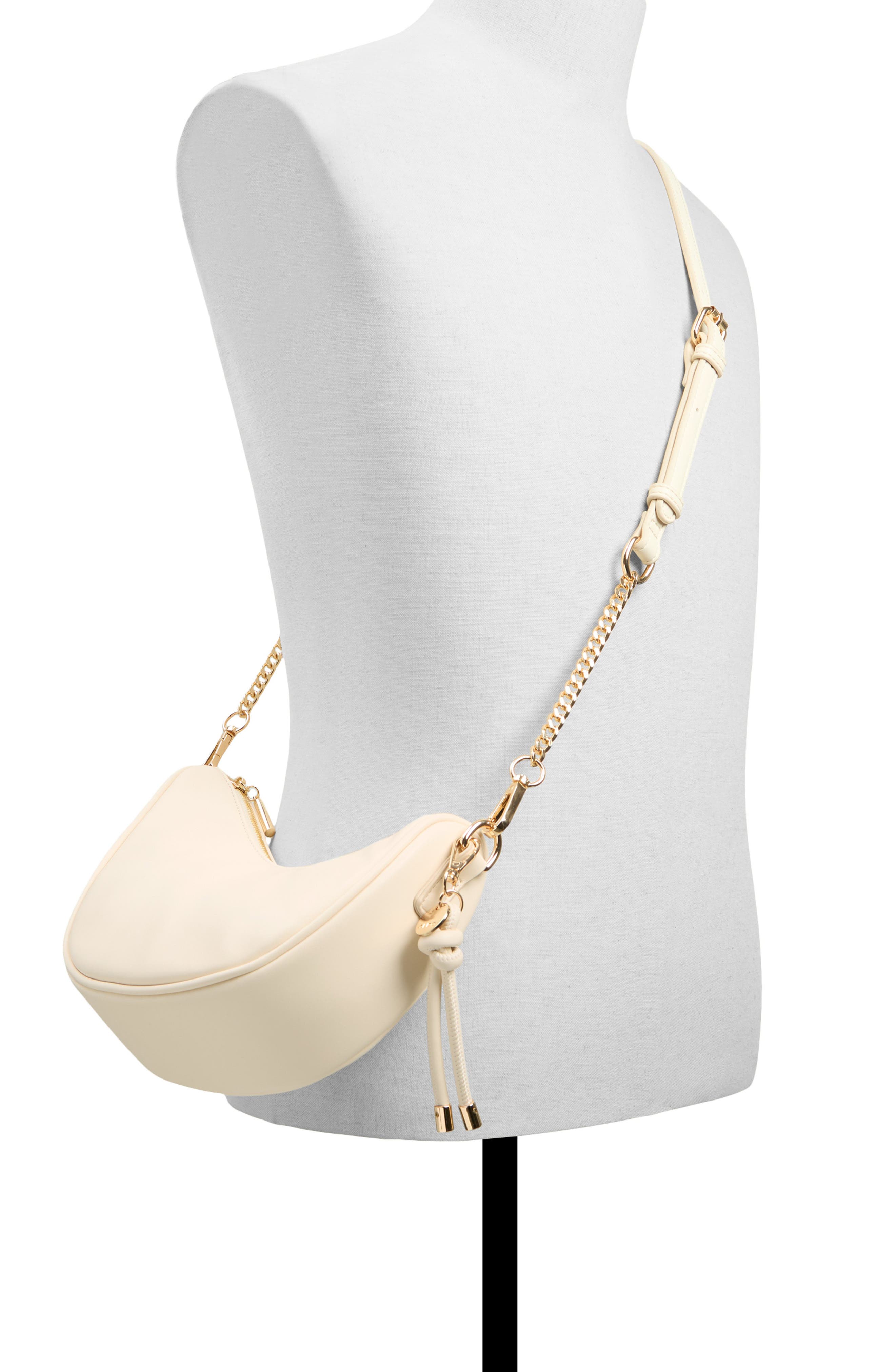 ALDO Amalfiax Faux Leather Shoulder Bag, Alternate, color, Bone