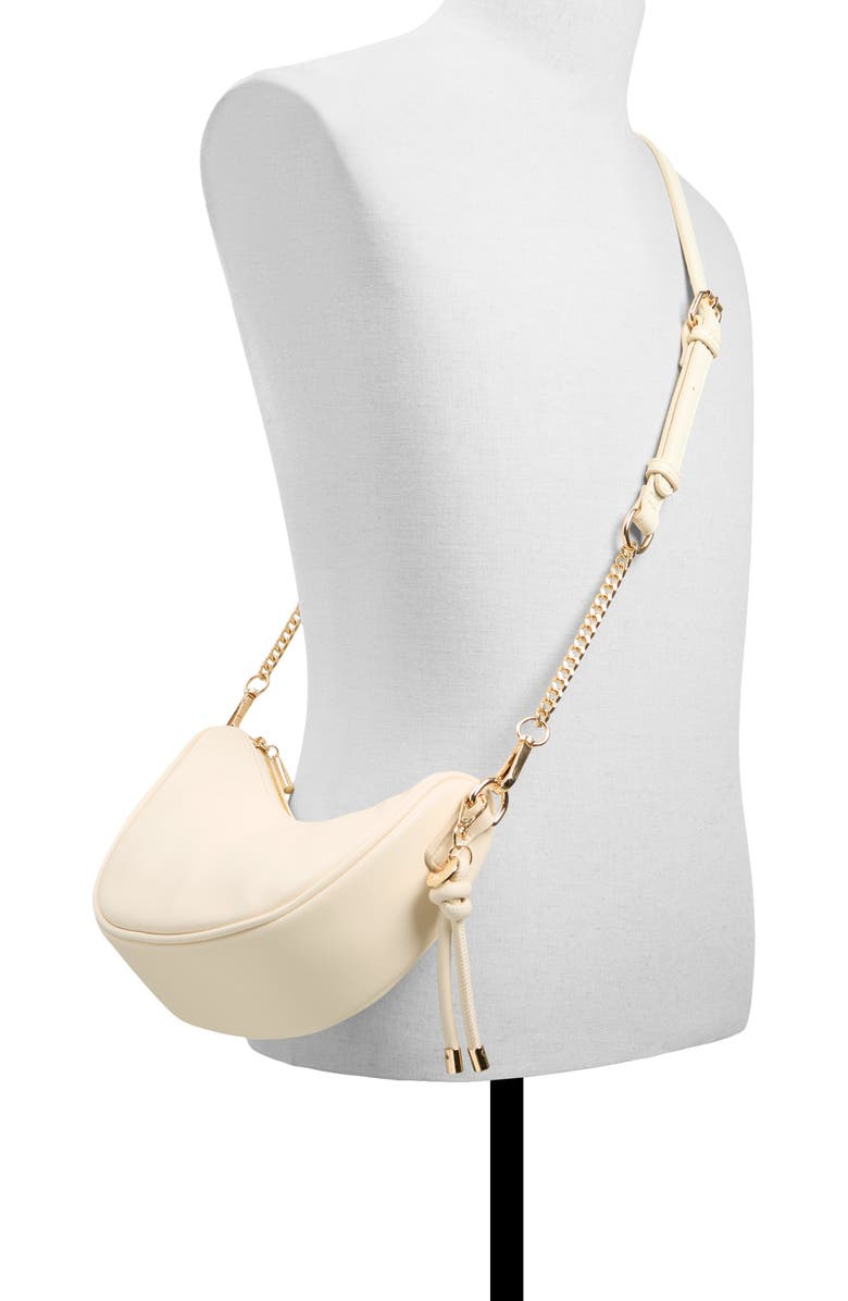 ALDO Amalfiax Faux Leather Shoulder Bag, Alternate, color, Bone