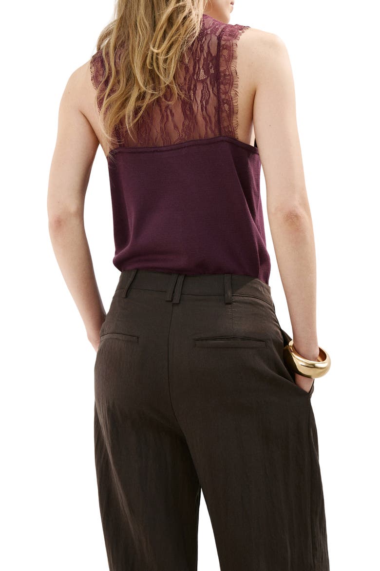 Lace Back Sweater Tank, Alternate, color, PURPLE