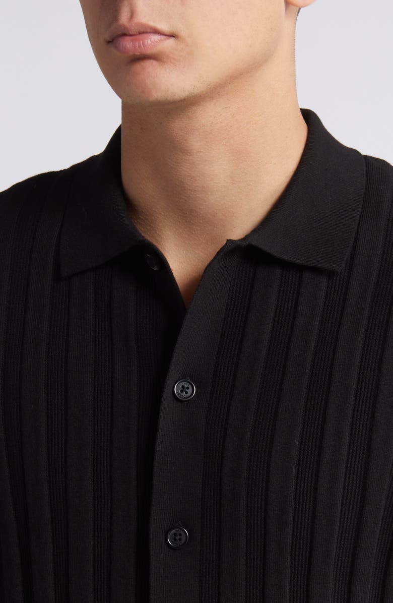 Wax London Tellaro Short Sleeve Cotton Blend Pointelle Button-Up Sweater, Alternate, color,