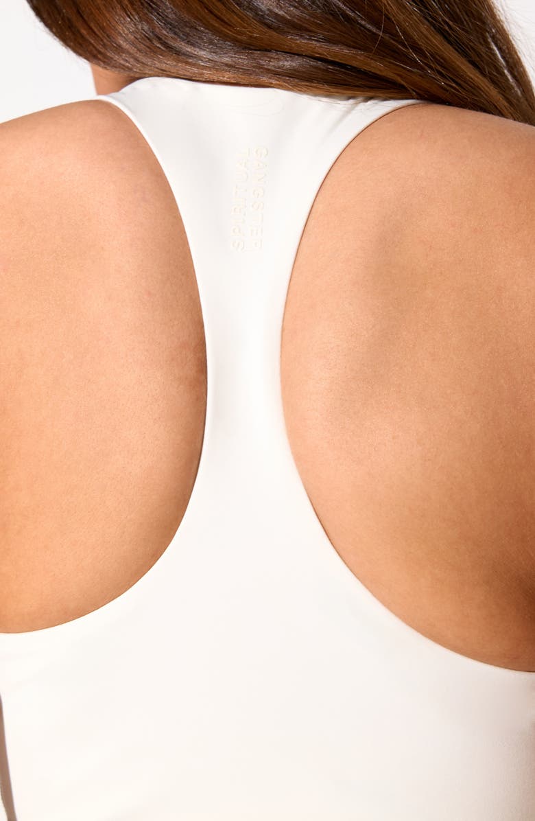 Spiritual Gangster Frankie Longline Racerback Sports Bra, Alternate, color, White