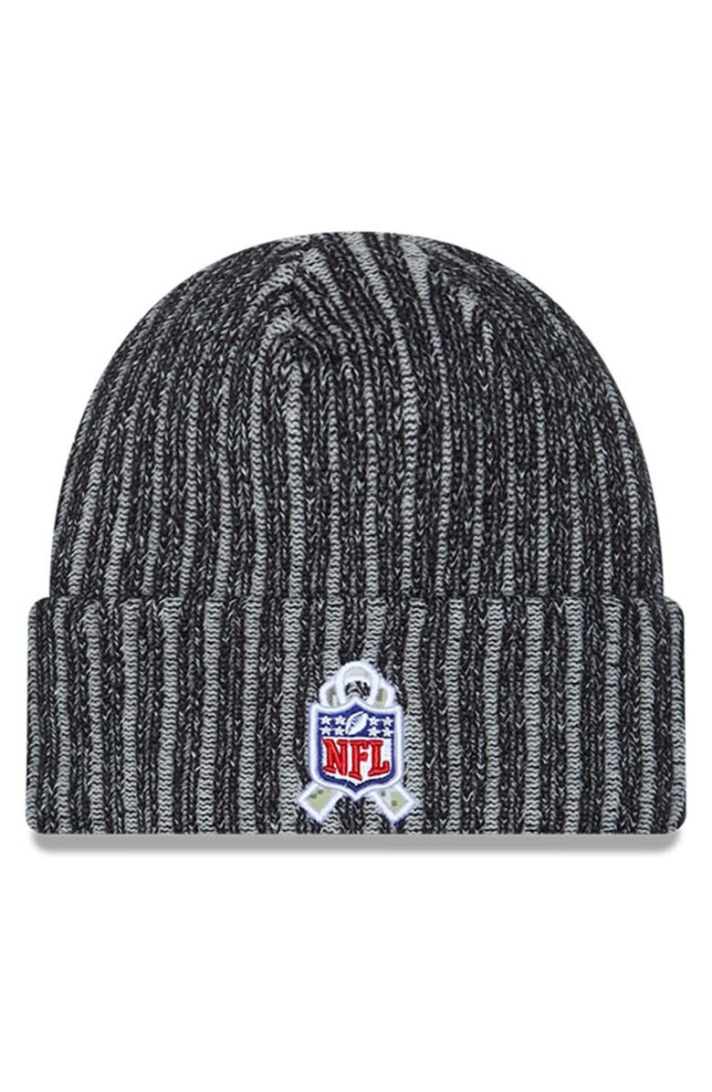 New Era Men's New Era  Black New England Patriots 2023 Salute To Service Cuffed Knit Hat, Alternate, color, 