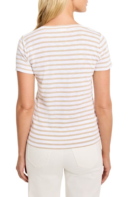Nzt By Nic+zoe Scoop Neck Stripe Tee