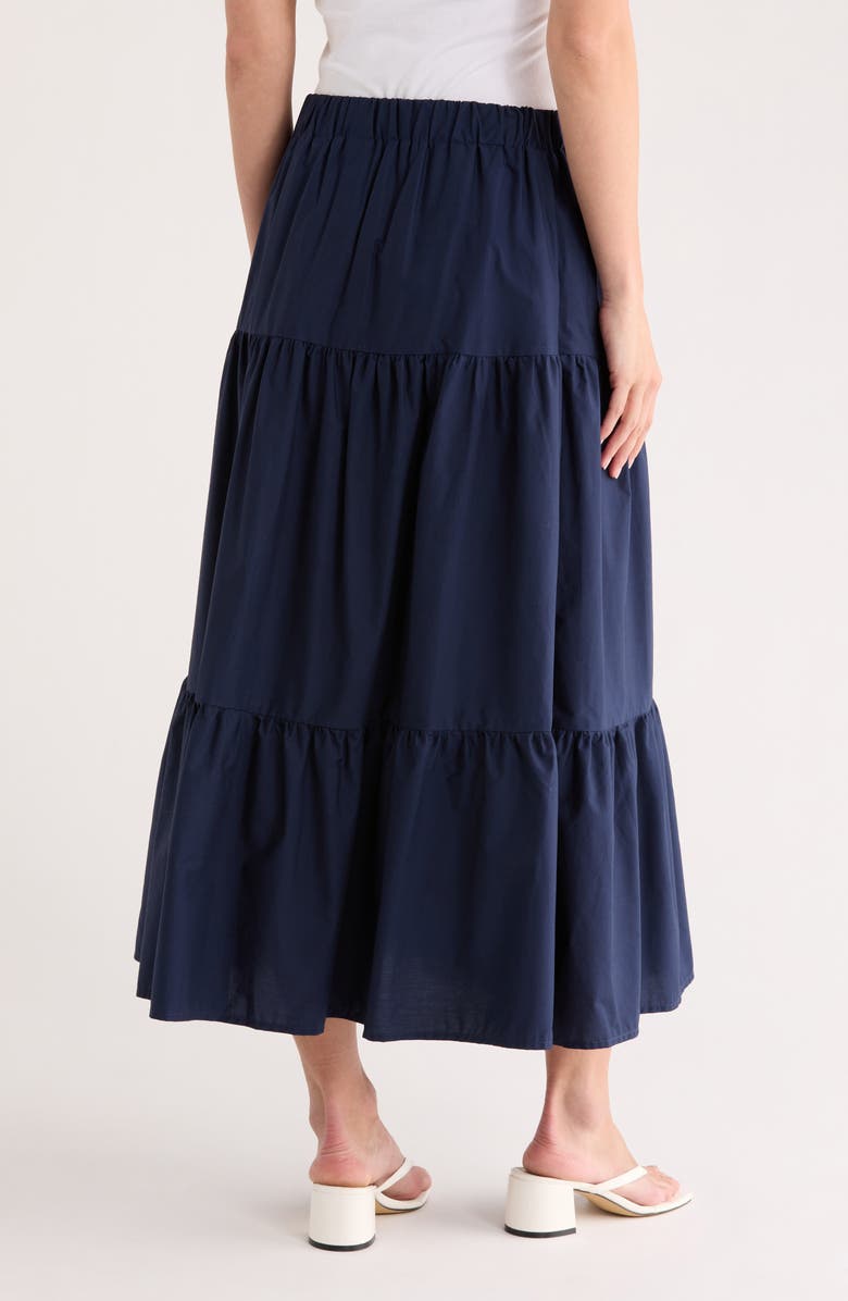 Sanctuary Tiered Cotton Poplin Skirt, Alternate, color, Blue Violet