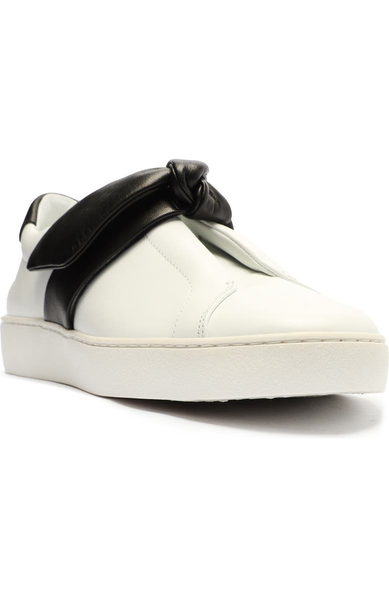 Alexandre Birman Clarita Bow Slip-On Sneaker, Main, color, White/ Black