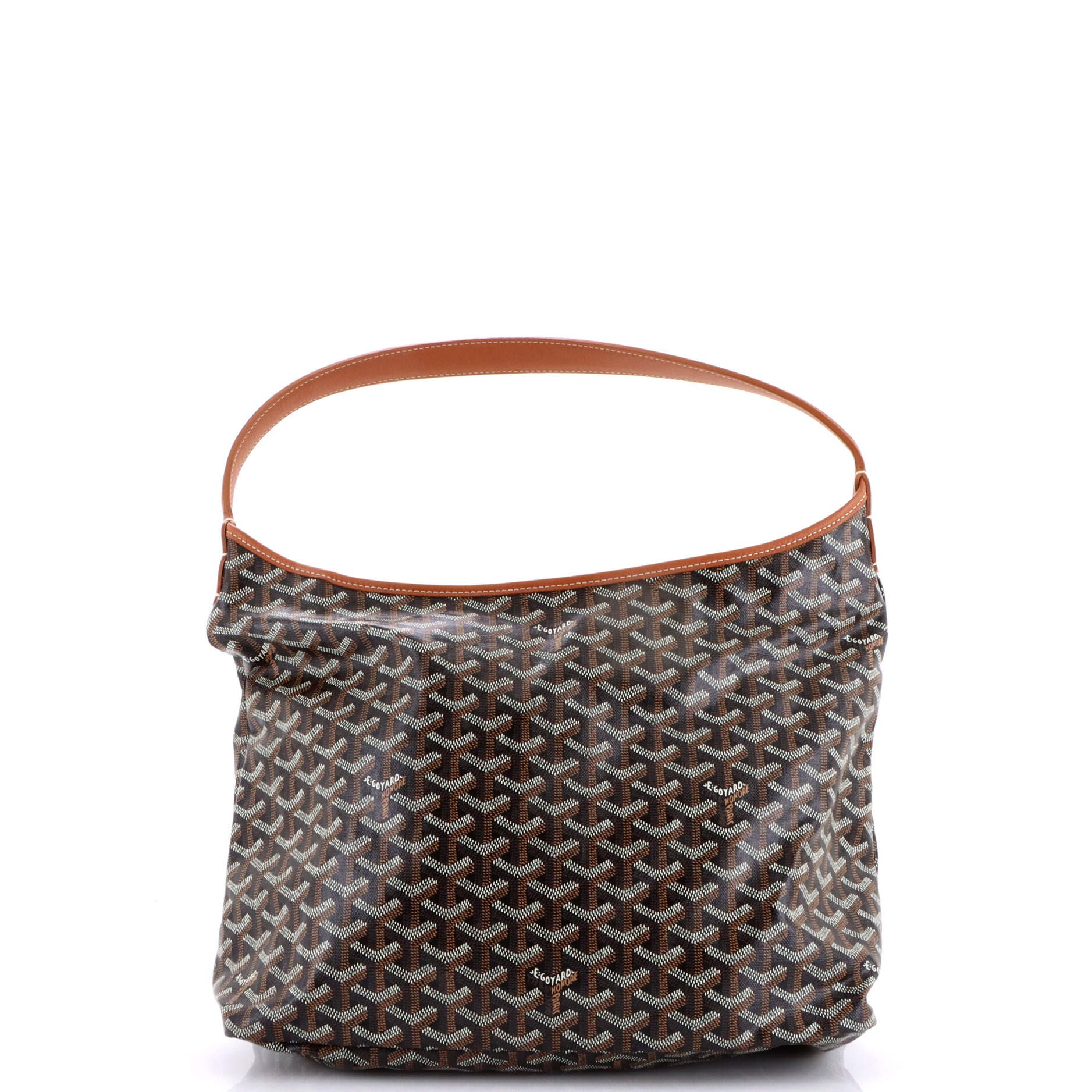 Pre-Owned Goyard Boheme Hobo Coated Canvas, Alternate, color, Brown