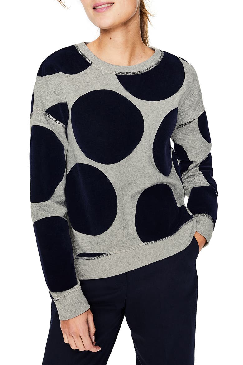 Arabella Sweatshirt, Main, color, LARGE FLOCK SPOT