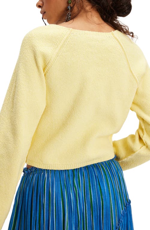 Free People Sydney Boxy Crop Cardigan In Sunshine Time