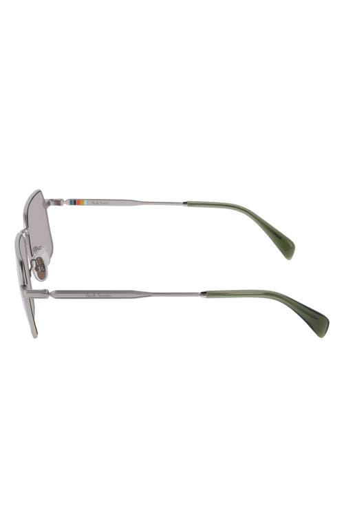 Paul Smith 58mm Modified Rectangular Sunglasses In Matte Silver/brown