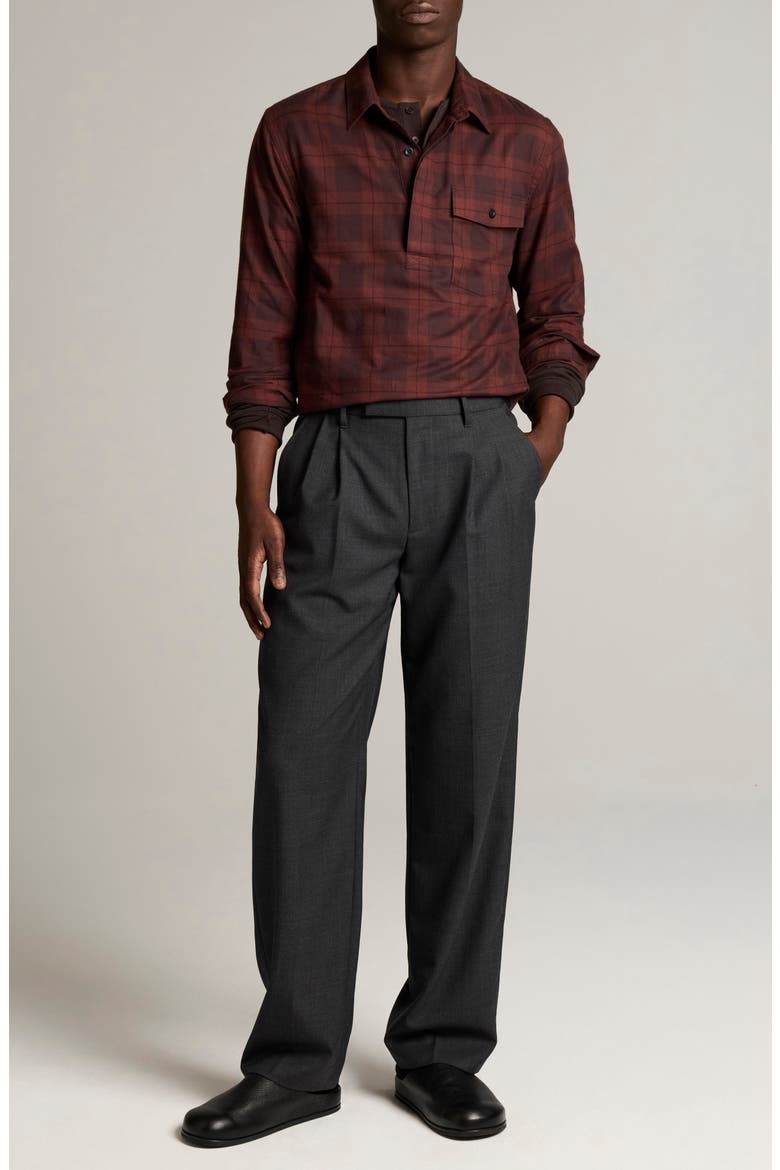 Hamilton Plaid Cotton Popover Shirt, Alternate, color, CHOCOLATE PLUM COMBO