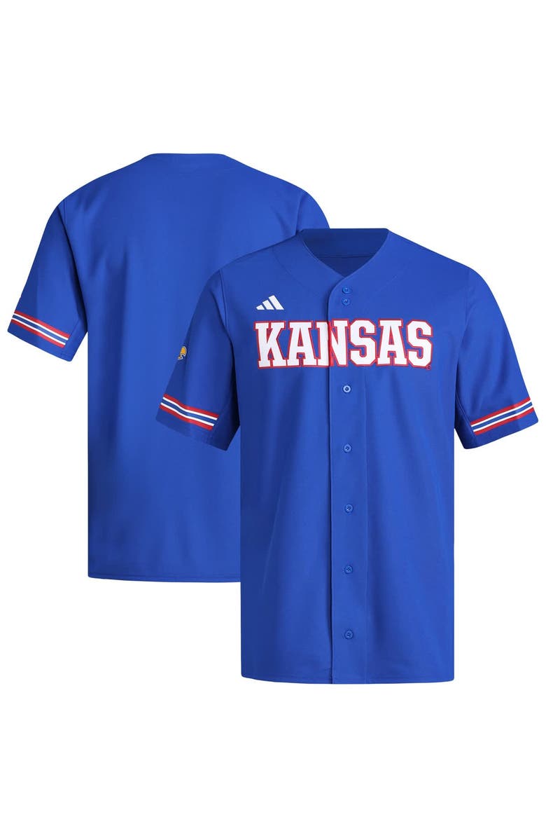 adidas Men's adidas Royal Kansas Jayhawks Replica Baseball Jersey, Alternate, color, Royal