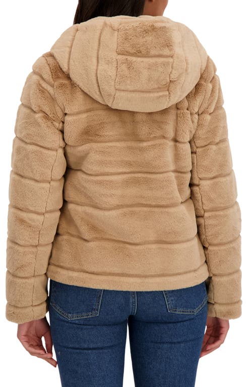 Sebby Faux Fur Short Jacket In Brown