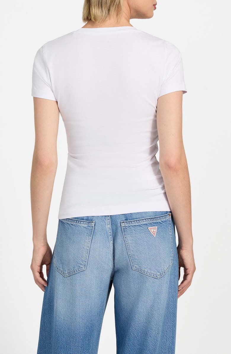 GUESS Logo Script T-Shirt, Alternate, color, Pure White