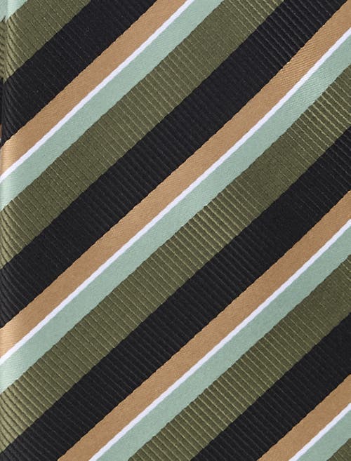 Oak Hill By Dxl Big & Tall  Traditional Striped Tie In Green