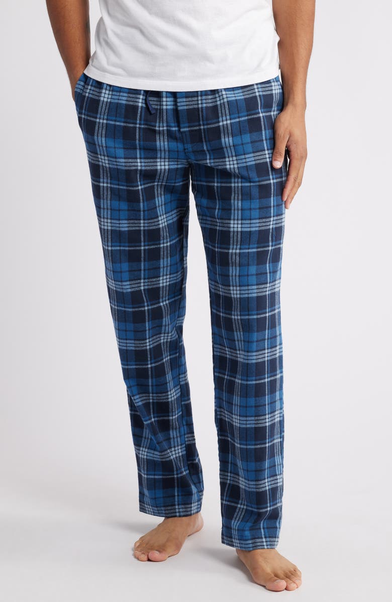 Majestic International Country Flannel Pajama Pants, Main, color, Blue Plaid