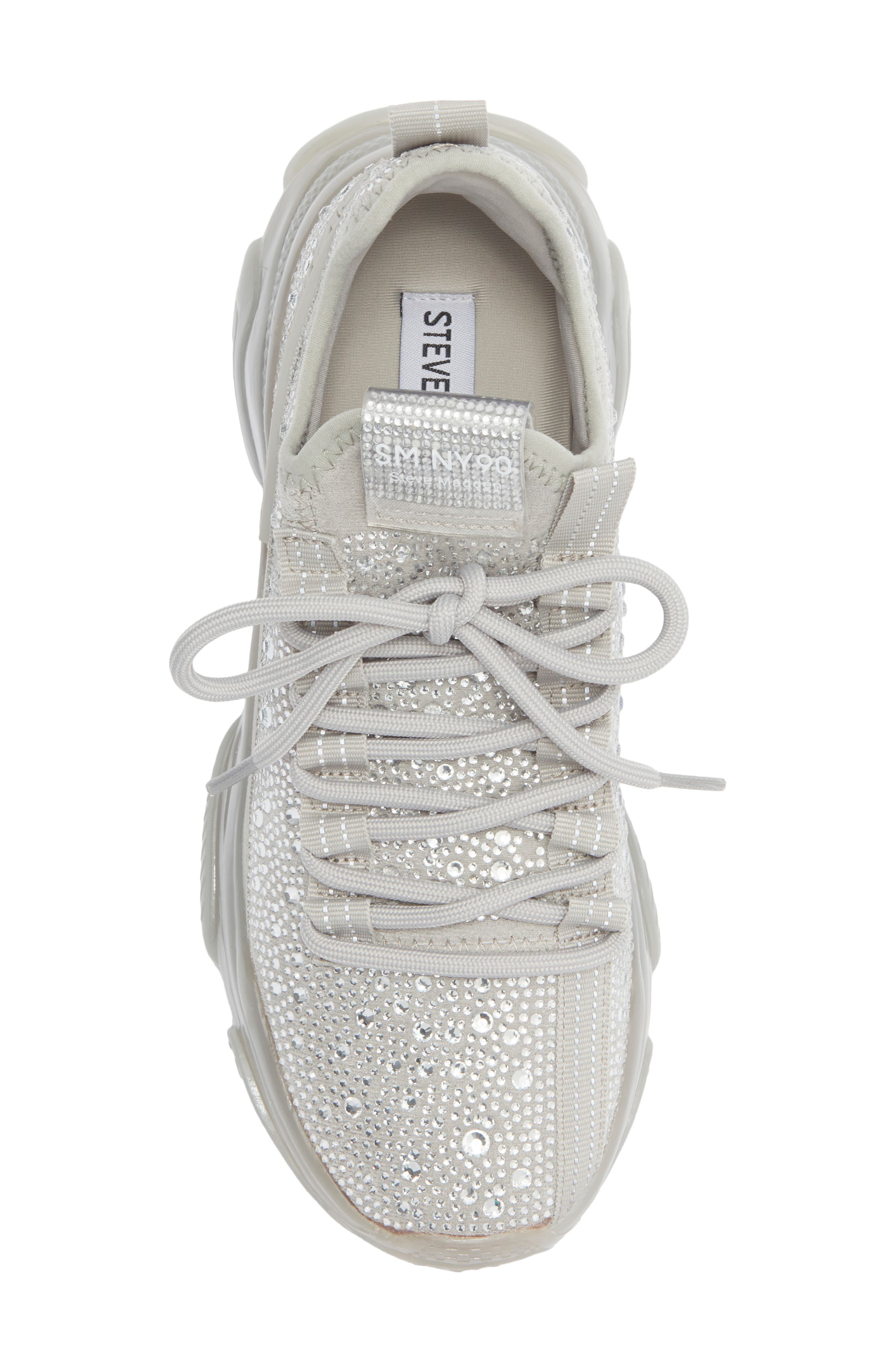 Steve Madden Maxima Embellished Sneaker, Alternate, color, Grey