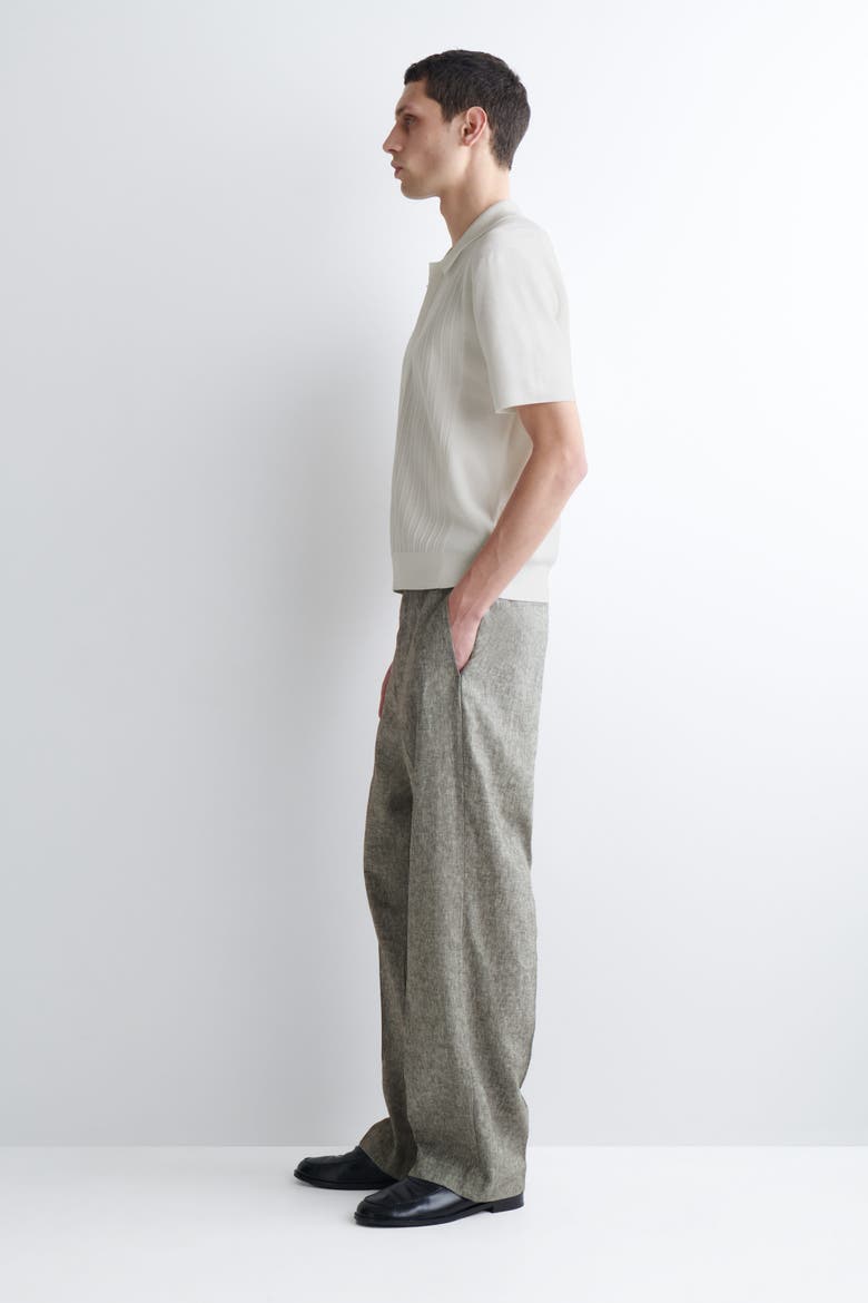 Textured-panel Cotton Polo Shirt, Alternate, color, WHITE