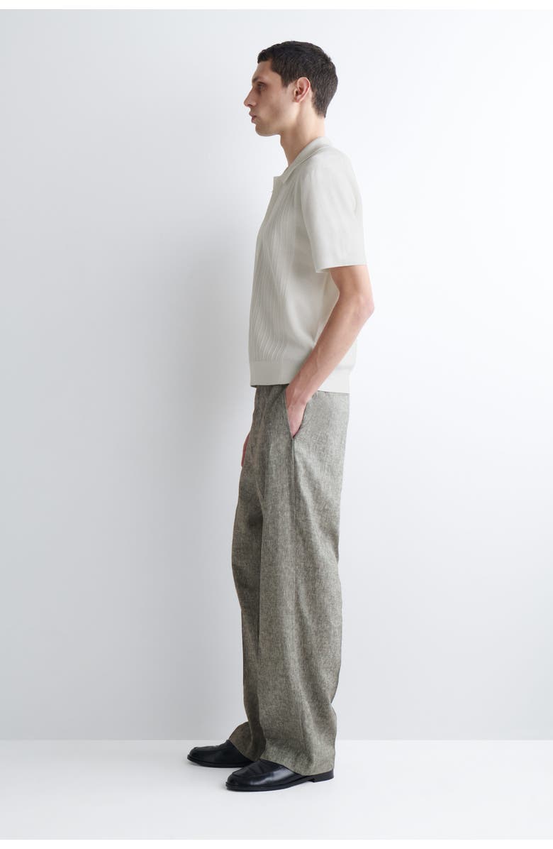 COS Textured-Panel Cotton Polo Shirt, Alternate, color, White