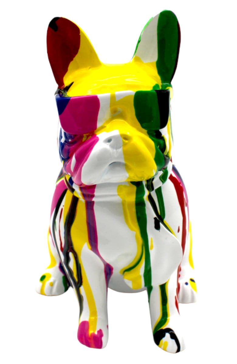 INTERIOR ILLUSIONS Colorful Graffiti Bulldog Art Sculpture, Main, color, 