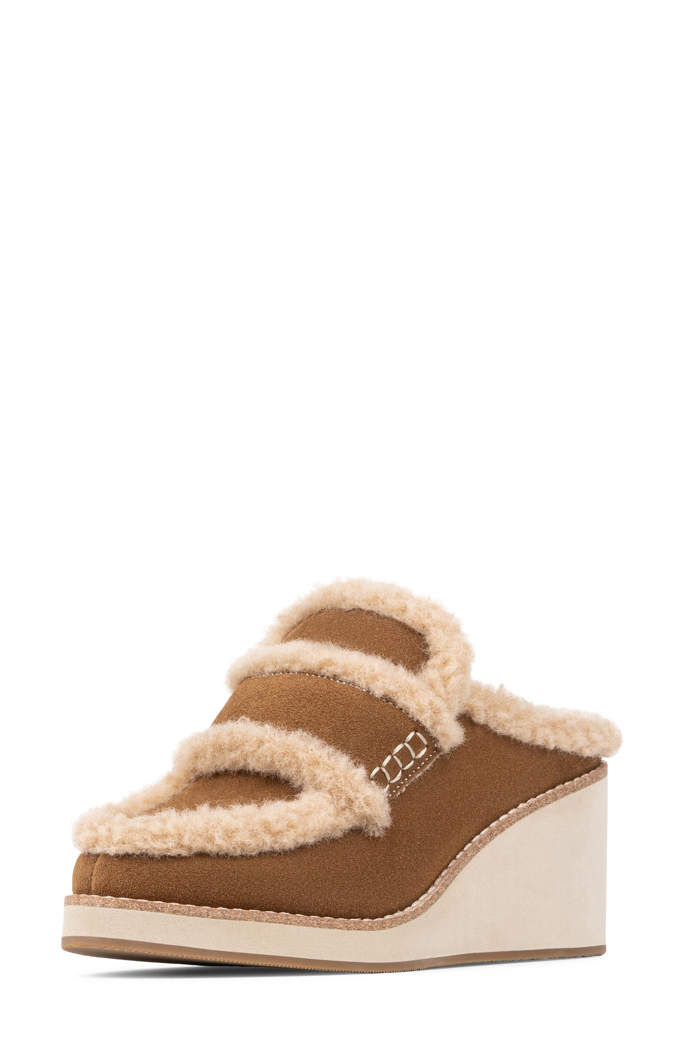 Jackpot Leather Wedge Mule, Alternate, color, SADDLE