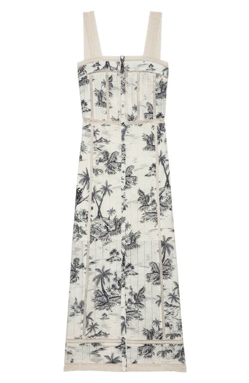 Zadig & Voltaire Womens Renaid Sleeveless Printed Cotton Maxi Dress Ecru