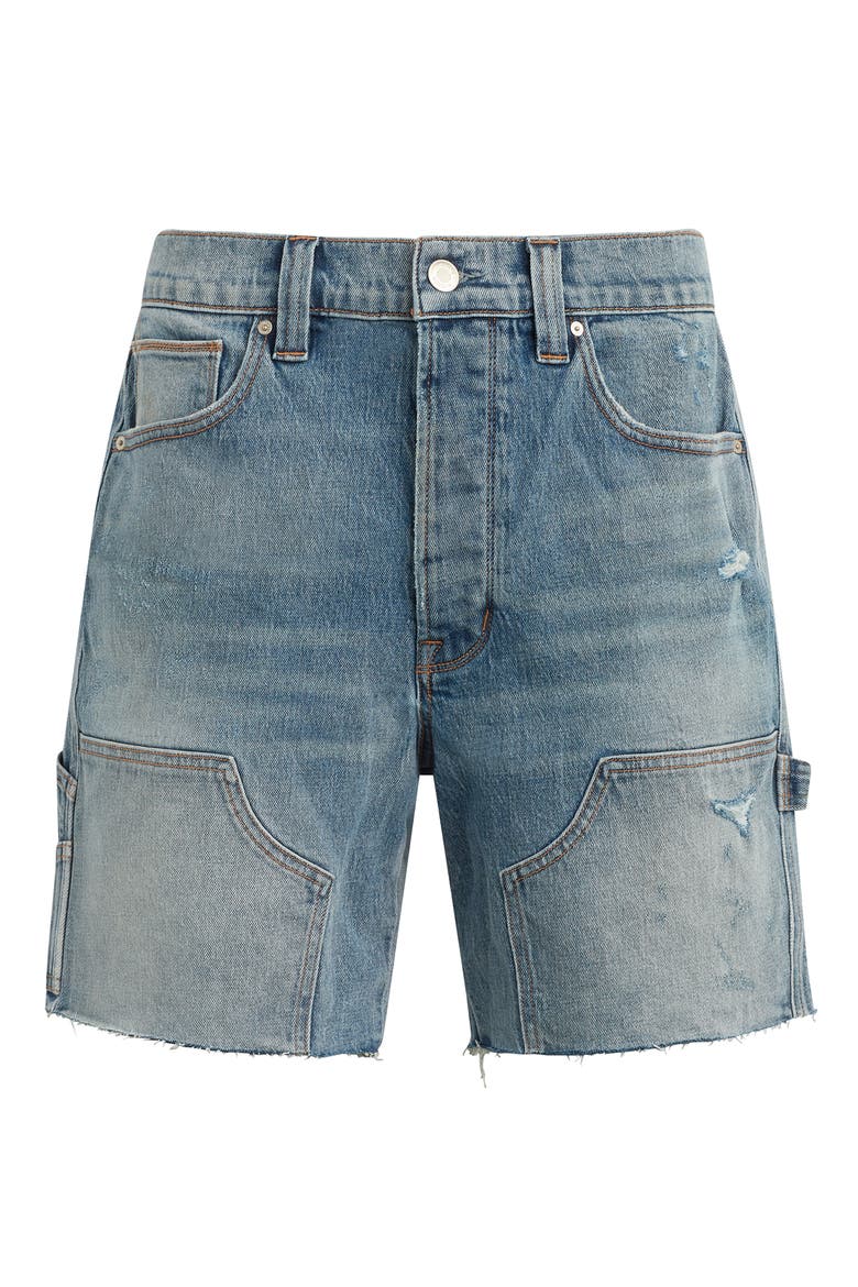 Raw Hem Denim Carpenter Shorts, Alternate, color, ETERNAL INDIGO