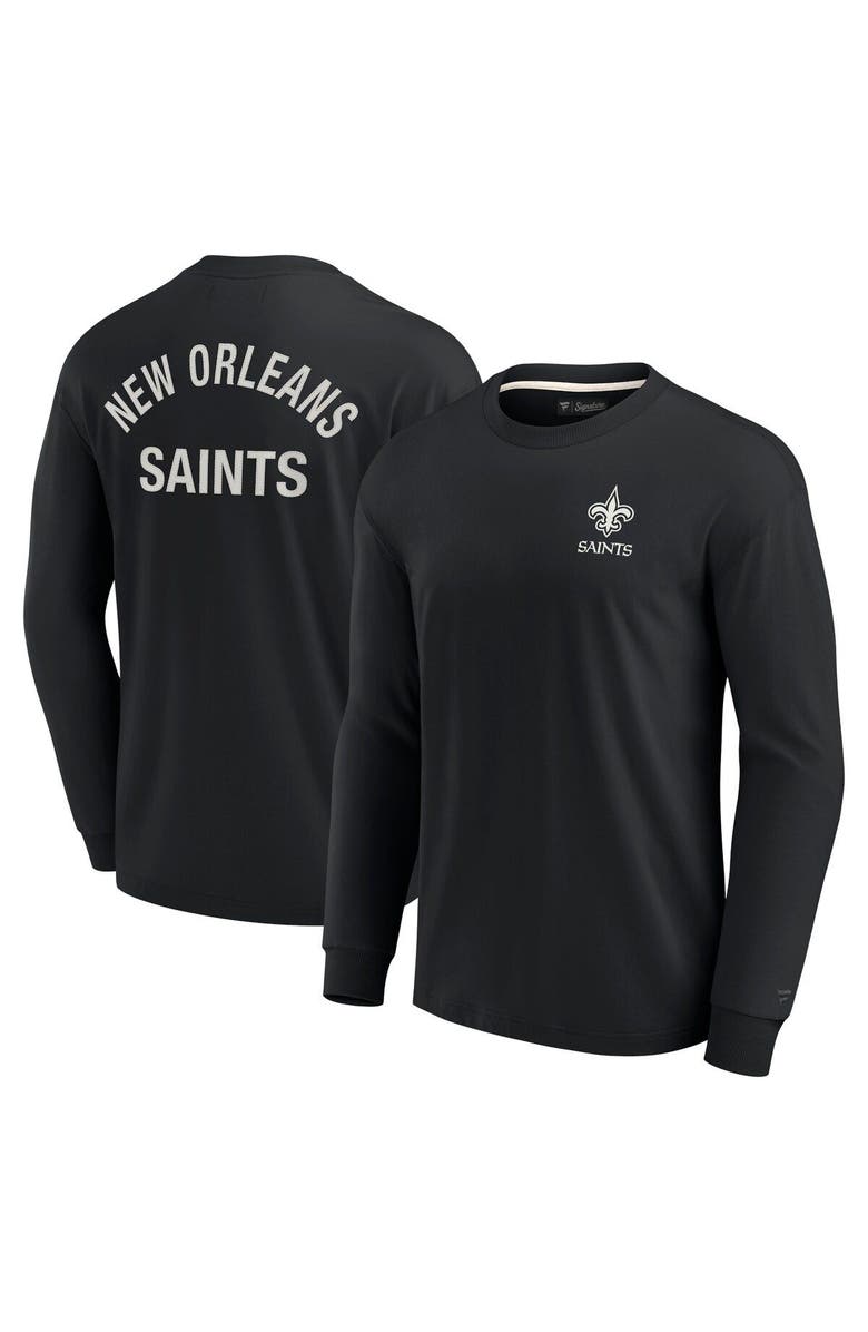 Fanatics Signature Unisex Fanatics Signature Black New Orleans Saints Elements Super Soft Long Sleeve T-Shirt, Main, color, Black