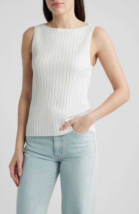 Bateau Neck Rib Tank