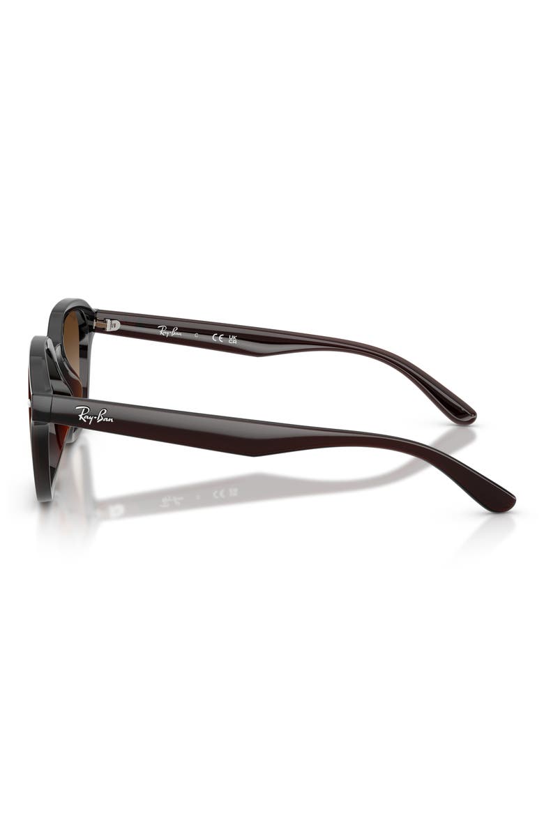 65mm Mirrored Oversize Square Sunglasses, Alternate, color, TRANSPARENT DARK BROWN