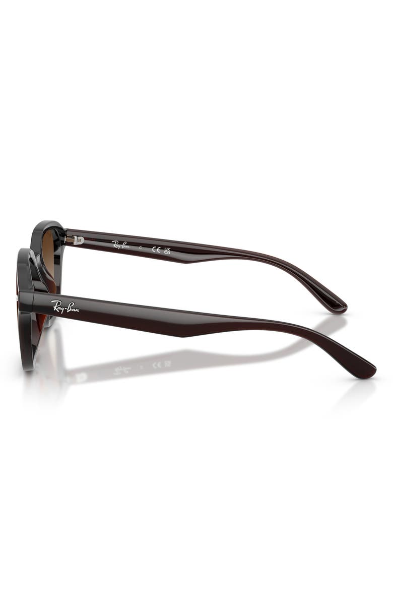Ray-Ban 65mm Mirrored Oversize Square Sunglasses, Alternate, color, Transparent Dark Brown
