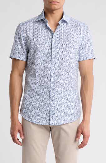SOUL OF LONDON Stretch Sport Short Sleeve Button-Up Shirt