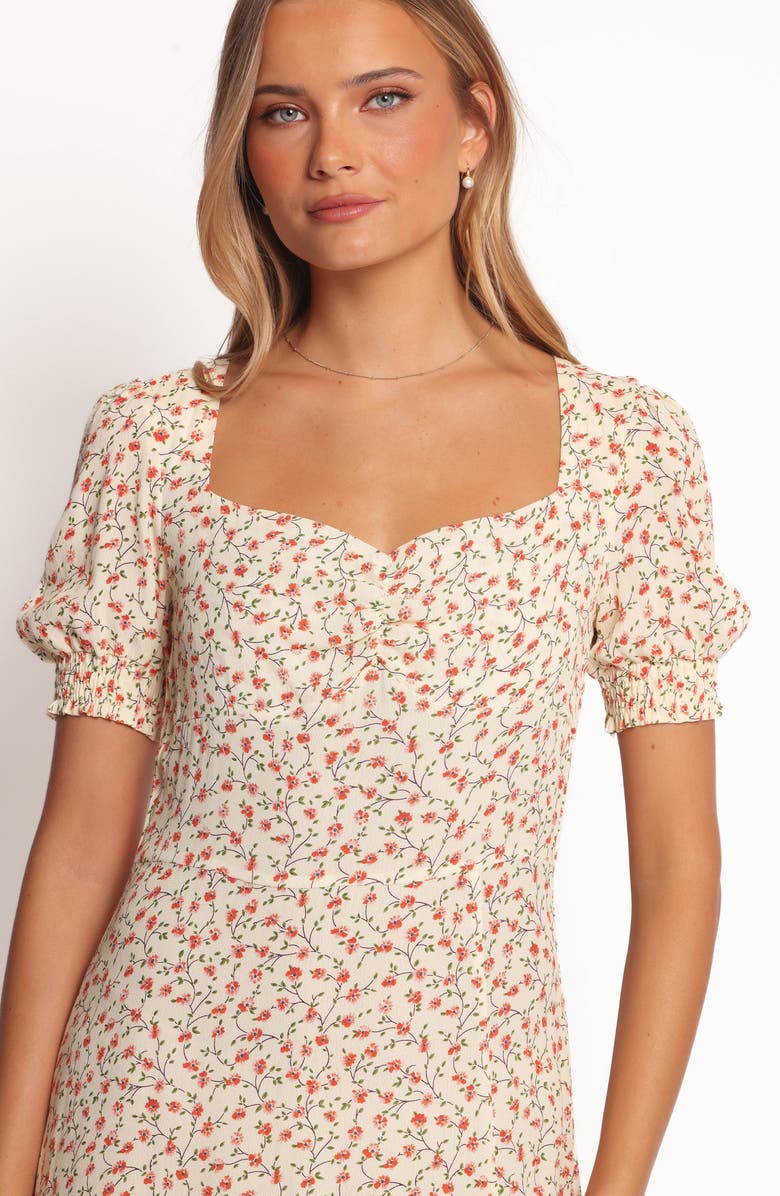 Petal & Pup Franklin Floral Midi Dress, Alternate, color, Cream Floral