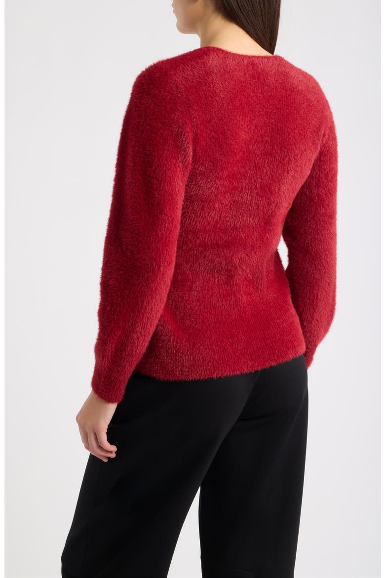 Eyelash Wrap Sweater, Alternate, color, TITIAN RED