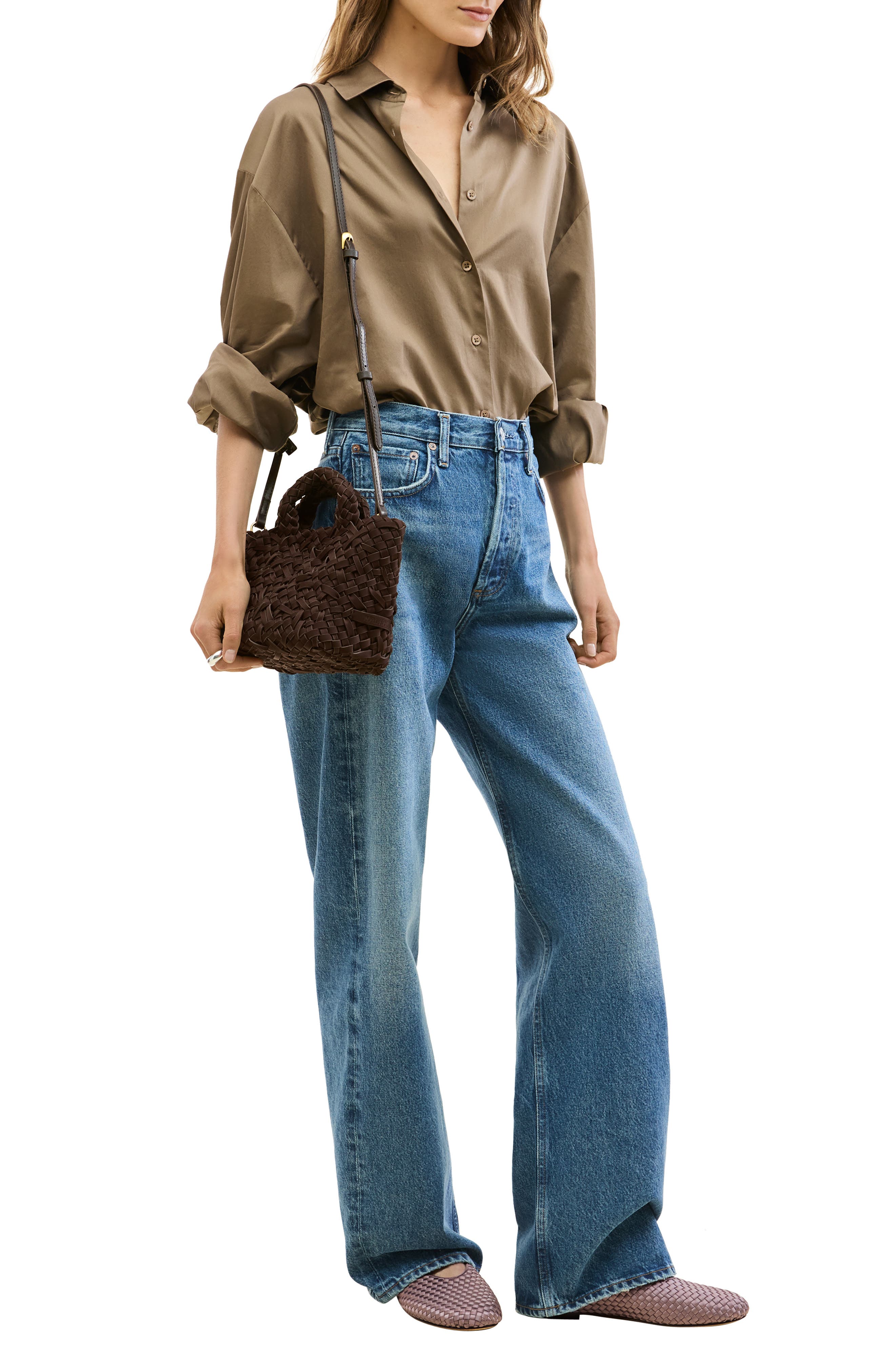 St. Barths Petit Woven Tote, Alternate, color, CHOCOLATE