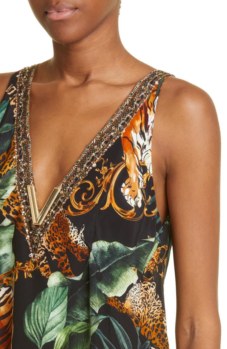 Camilla Easy Tiger Silk Pants, Alternate, color, 