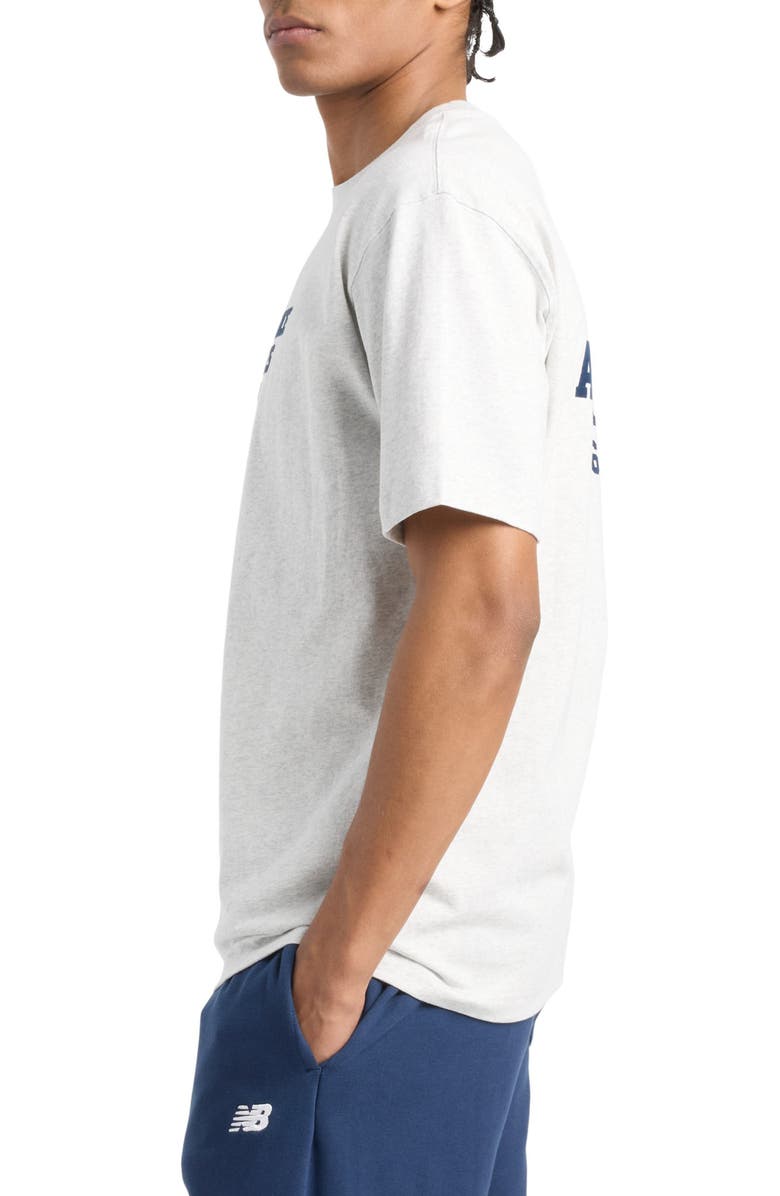 New Balance Varsity Logo Graphic T-Shirt, Alternate, color, Ash Heather