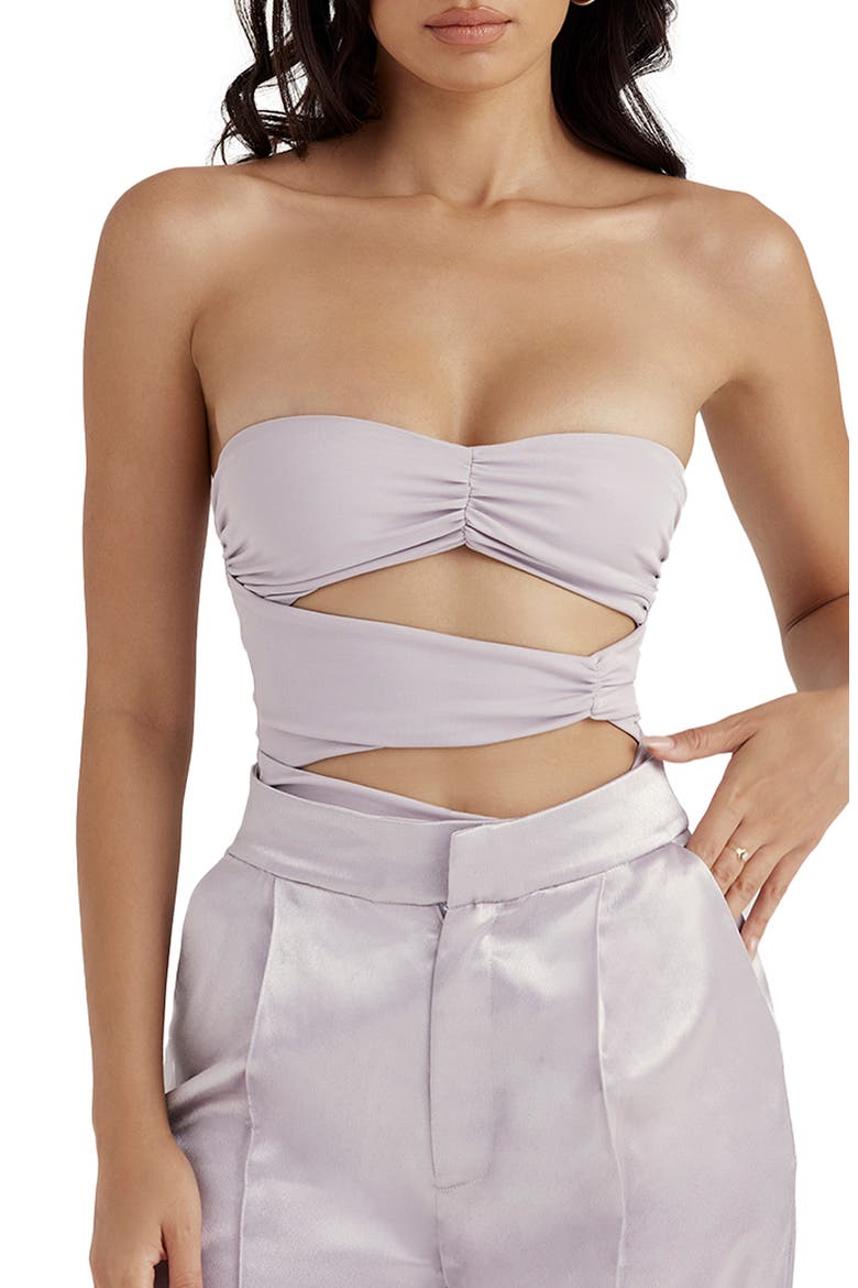 Joie Flower Trim Strapless Bodysuit, Main, color, GREY