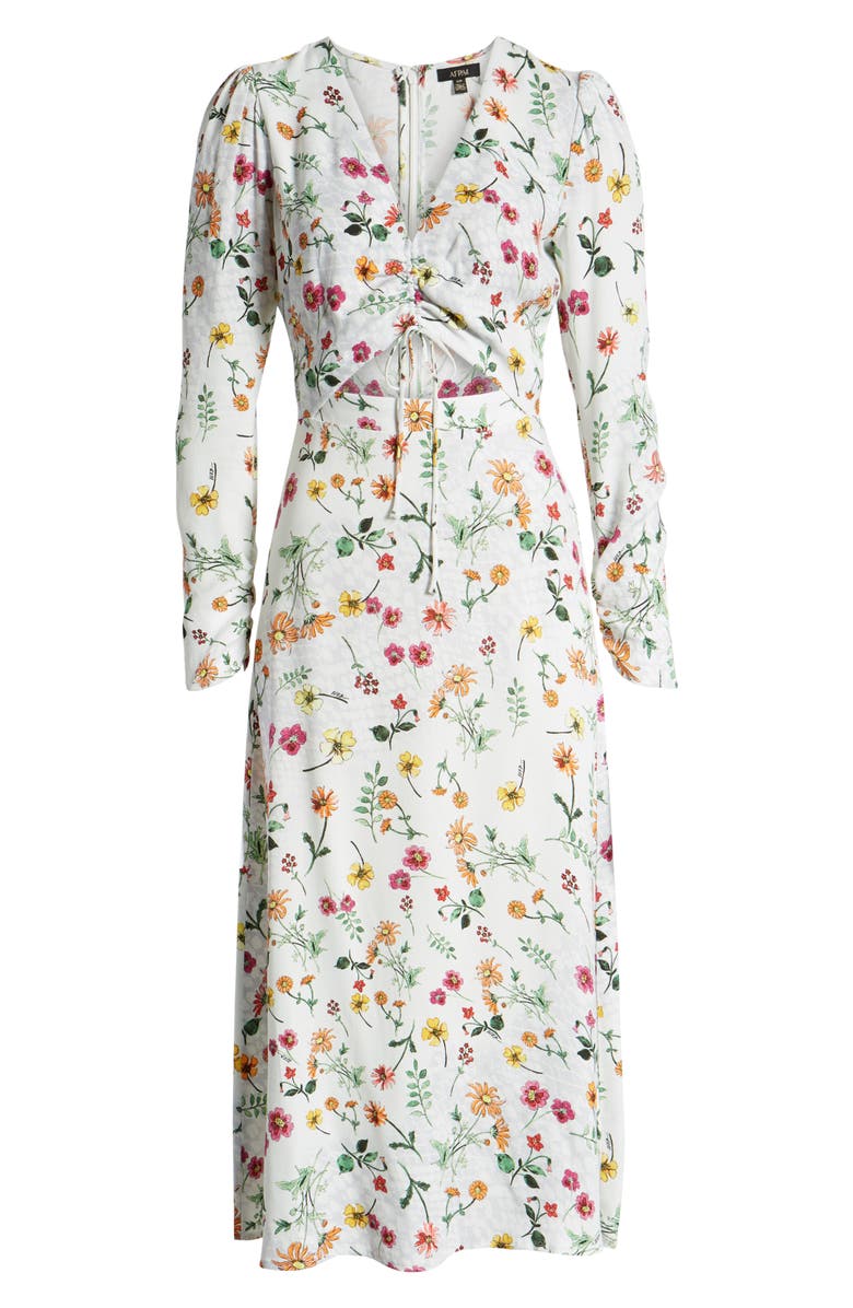 AFRM Carlo Cinched Front Midi Dress, Alternate, color, 