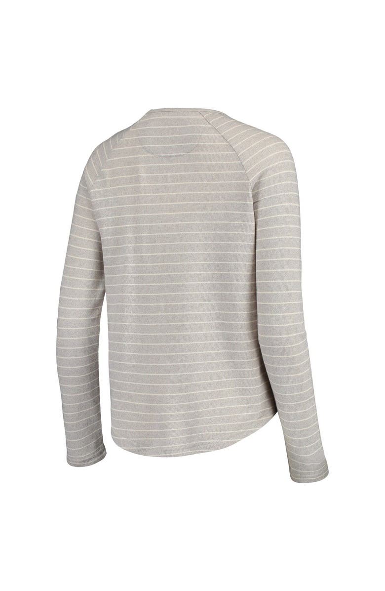 CAMP DAVID Women's Heathered Gray Texas Tech Red Raiders Seaside Striped French Terry Raglan Pullover Sweatshirt, Alternate, color, 