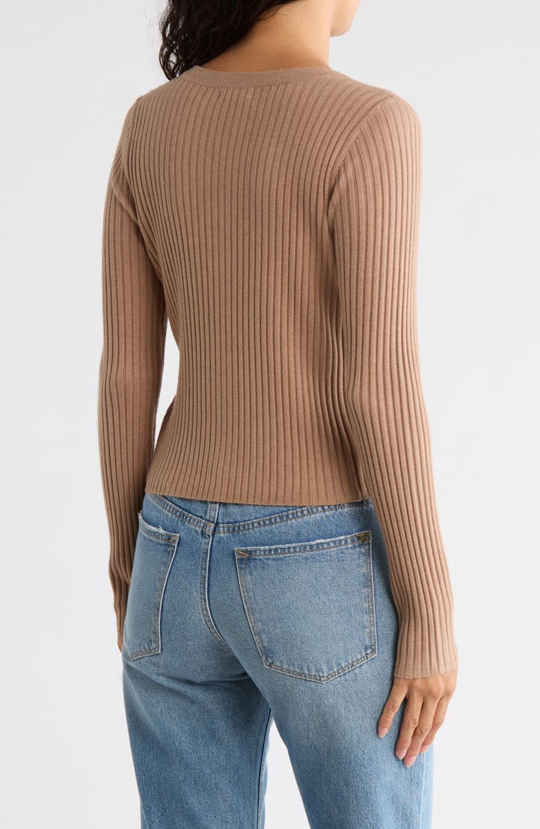 Leith Fitted Button Front Cardigan, Alternate, color, Tan Portabella