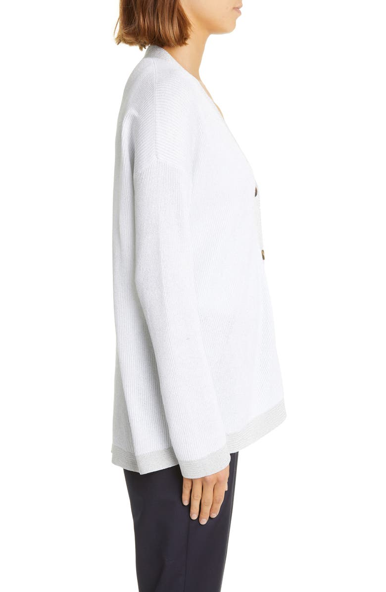 Fabiana Filippi Metallic Cotton Blend Cardigan, Alternate, color,